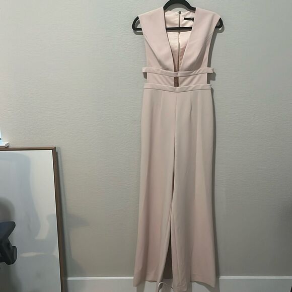 JAYGODFREY Pants - JAYGODFREY Bond Light Pink Wide leg Jumpsuit, Size 2
